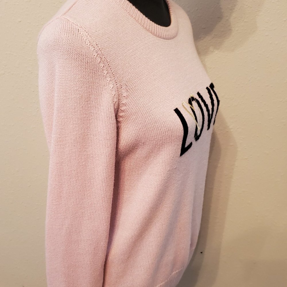 Victoria Secret women crew neck sweater "Love" pink. size M. - Picture 4 of 8
